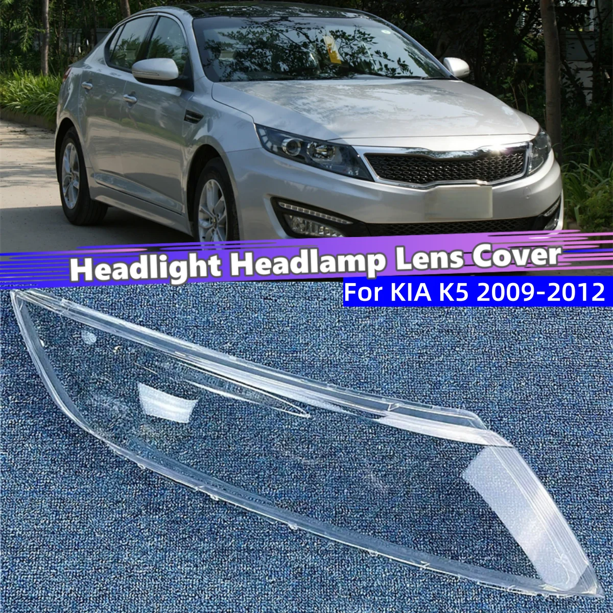 For KIA K5 2009 2010 2011 2012 Car Gadgets Lampcover Caps Headlight Lens Car Front Headlight Lens Cover Lights Shell