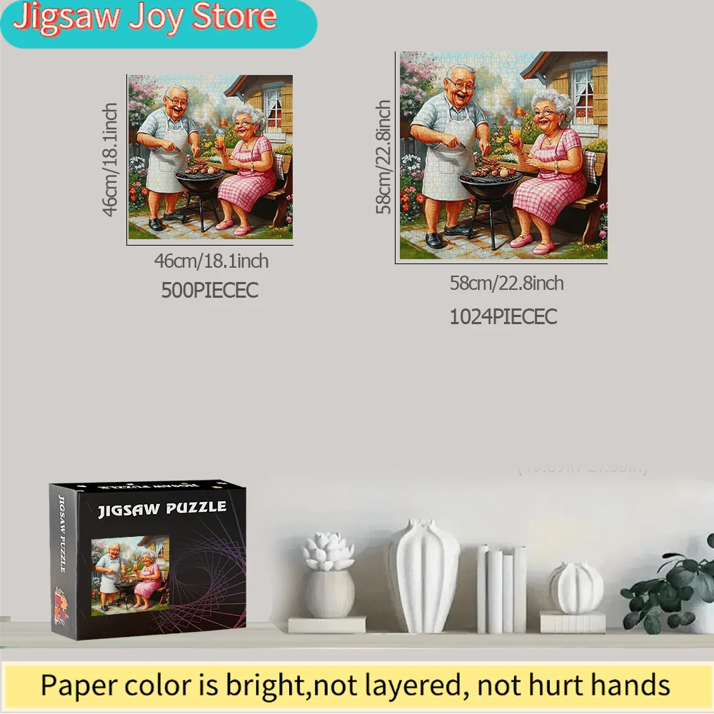 

Square Puzzle for Seniors and BBQ Lovers - 500pcs/1024pcs DIY Puzzle Game - Perfect for Birthdays, Halloween, Christmas, Thank