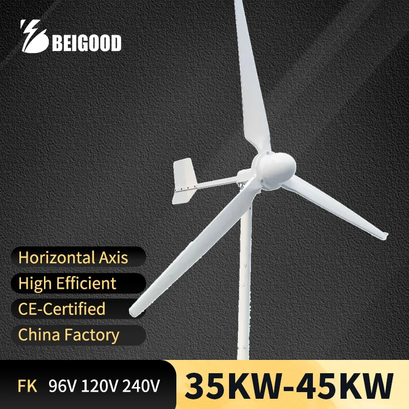 45000W Horizontal Wind Turbine With More Powerful Free Electricity Low Speed Low Noise For Small Household Farms Factory Outlet