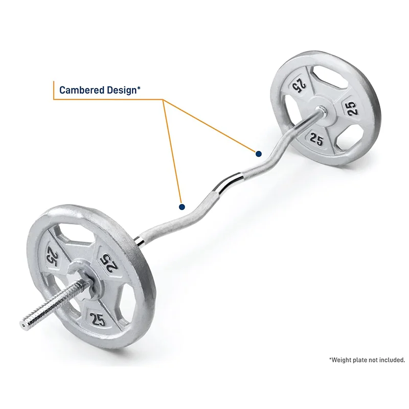 

47 Inch Barbell Weight Lifting Bar EZ Curl Bar For Strength Training Bicep Triceps Exercises New