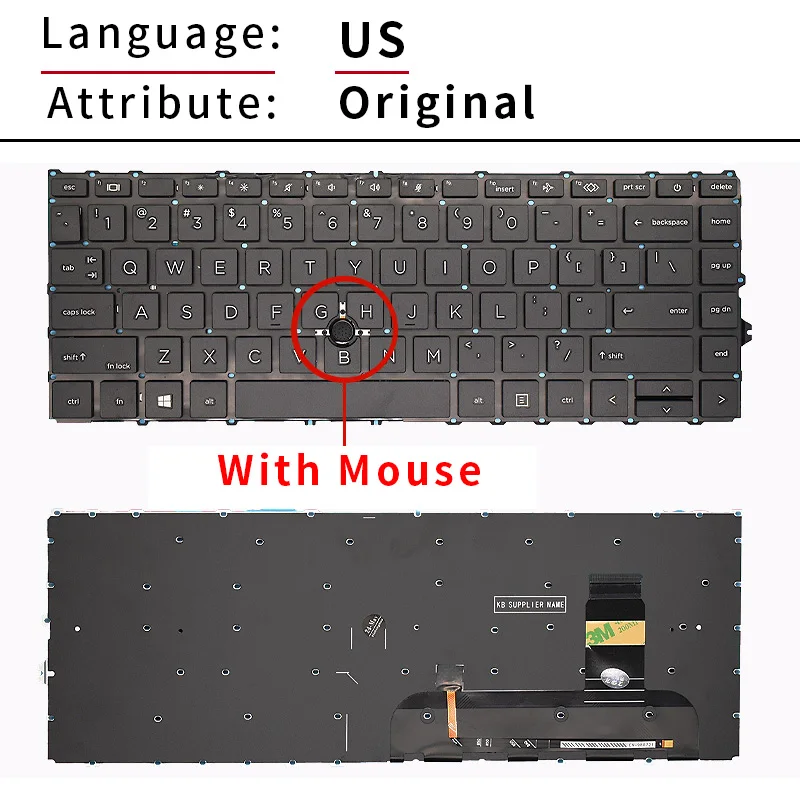 SP/US/FR Rosyjski Hiszpański Francuski UK Podświetlana Klawiatura Do HP EliteBook 840 G7 845 G7 840G8 845 G8 SPA Euro L87607-201 HPM19F7