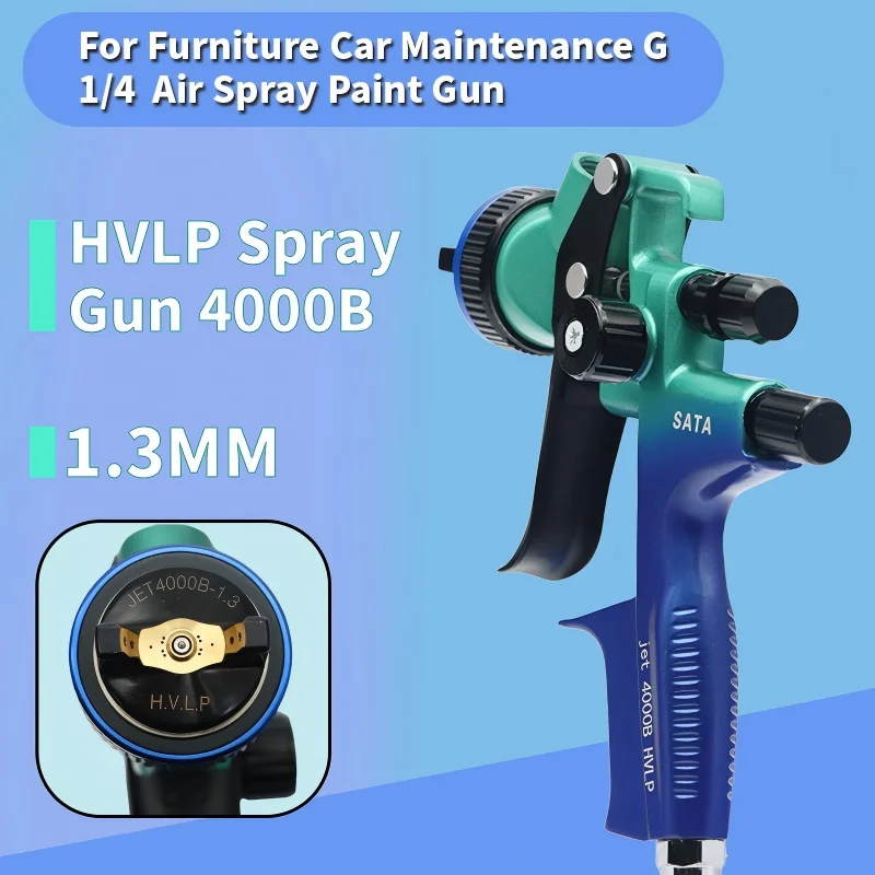 Spray Gun Nozzle 1.3MMWith 600CC Mix Tank and Adpater Car Paint Gun Varnish Paint Sprayer HVLP 4000B Air Spray Gun