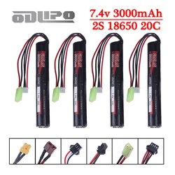 7.4V 3000mAh 18650 Li-ion Battery with Small Tamiya Deans T Connector 2S For Electric Toys Water Bullet Gun Battery Model Parts