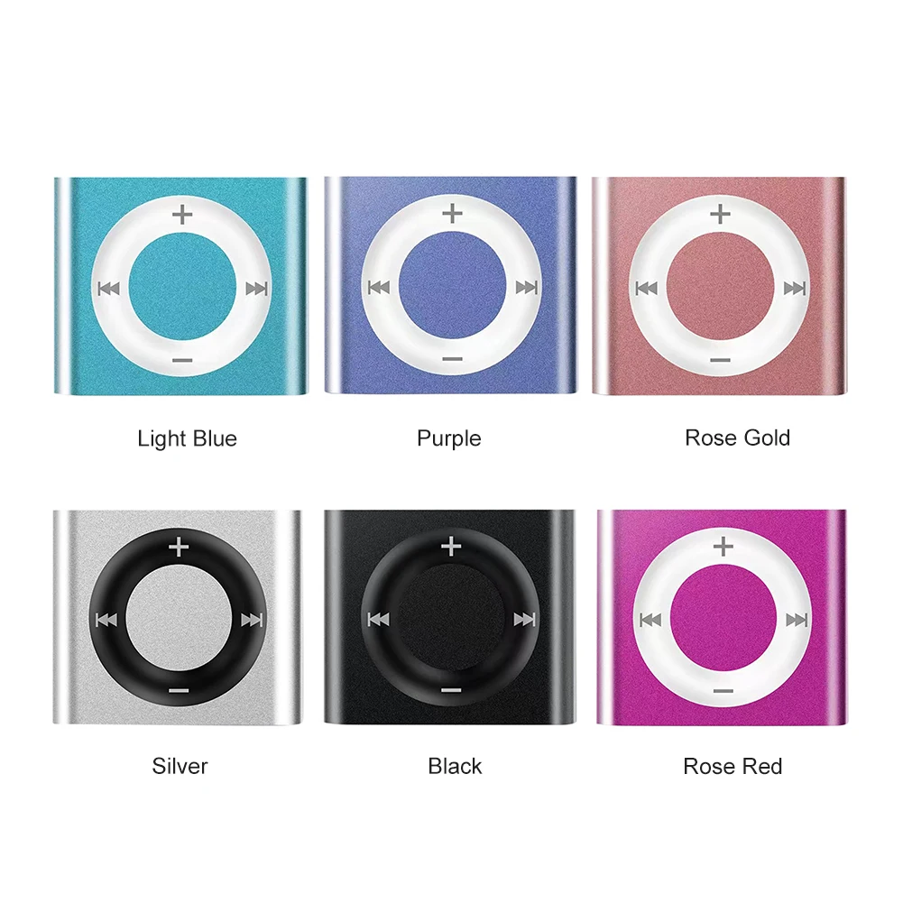 Mini MP3 Music Players Build in Speaker Clip-On Portable Walkman Rechargeable 180mAh with Headphone Support TF Card for Students