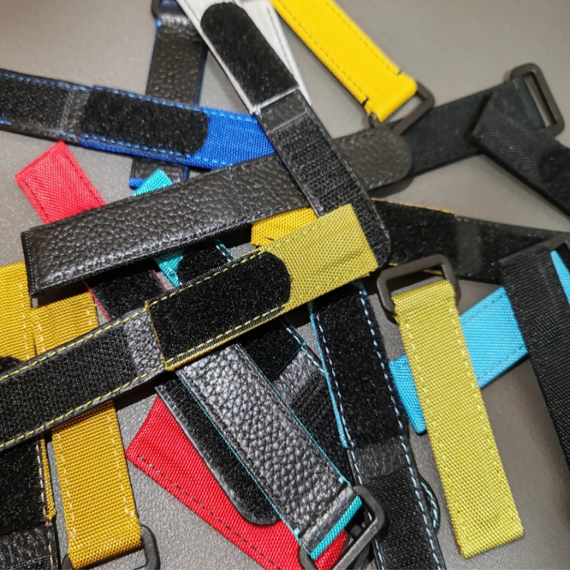 20mm Hook and Loop Fastener Canvas Watch Strap Male for Rolex Daytona Omega Seahorse Rudder Bay Seiko Nylon Watchband