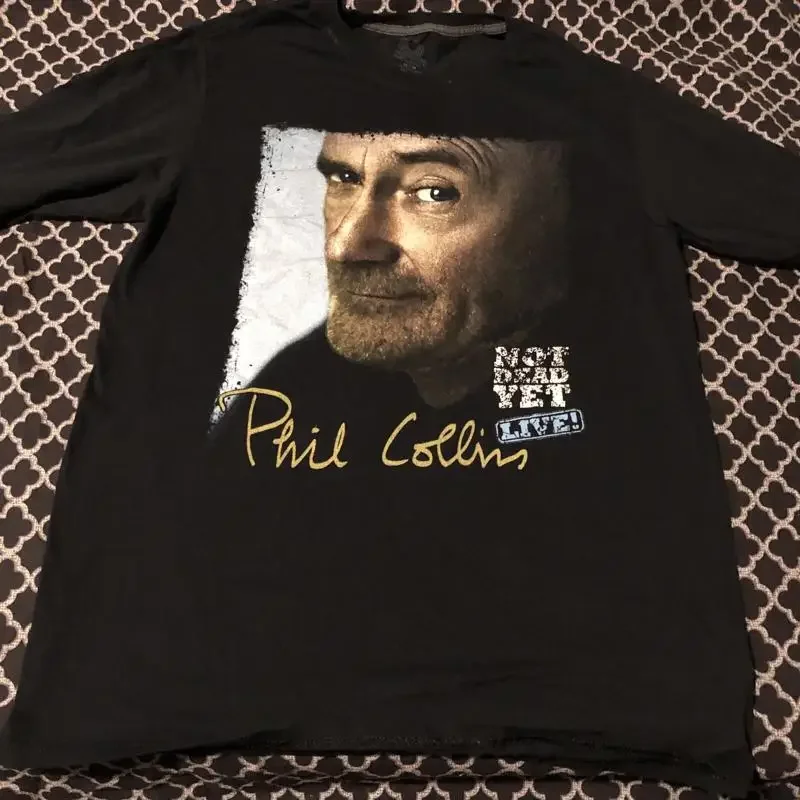 Phil Collins I'm Not Dead Yet Tour T Shirt 2018 Long Sleeve Sz Medium Black