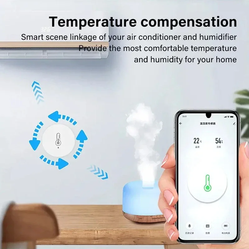 Sensor inteligente de temperatura y humedad Tuya Zigbee, Monitor de termómetro interior para trabajo doméstico con asistente de Google Home Alexa, 4 Uds.