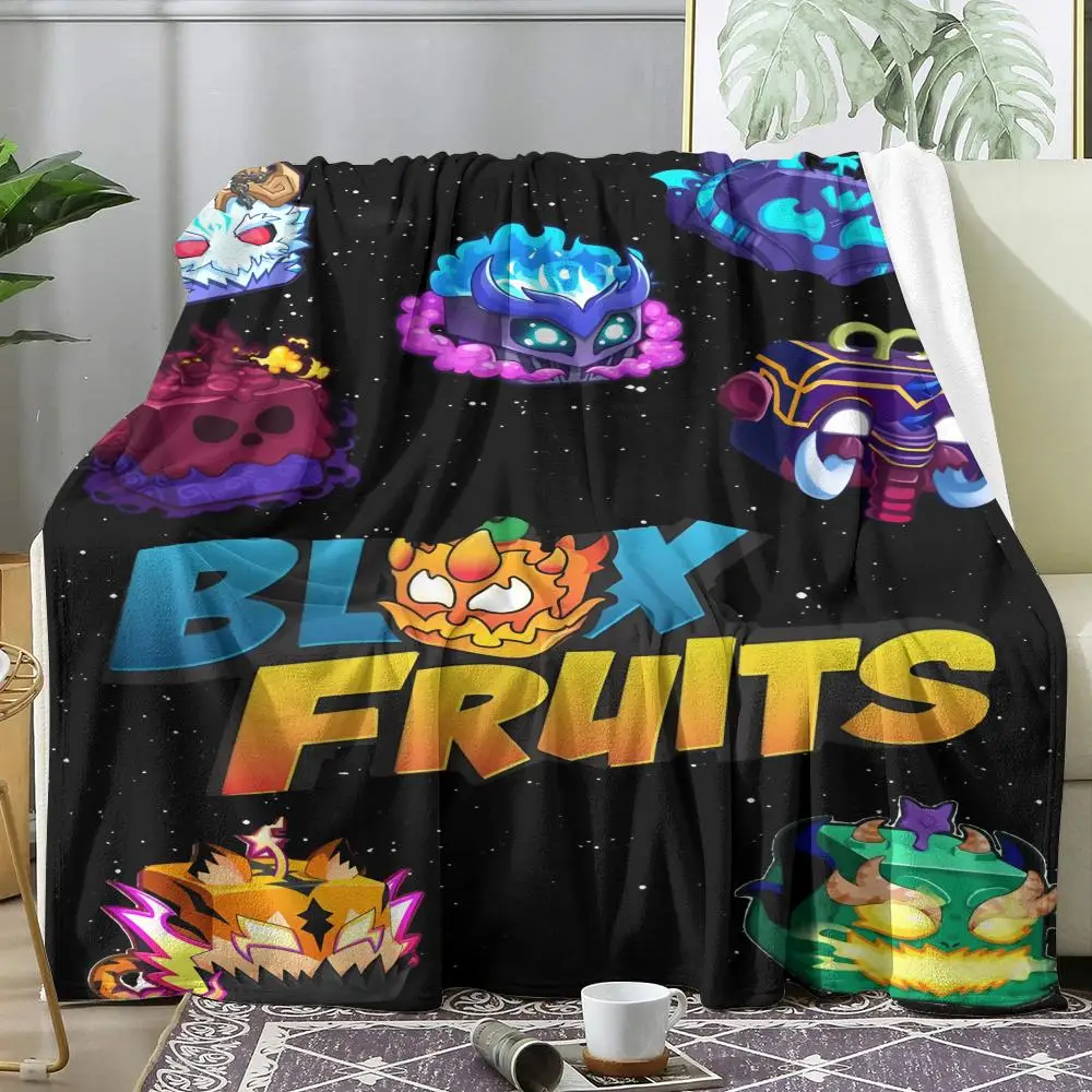 B-Blox Fruits Throw Soft Flannel Throw Summer Blanket Lightweight Cozy Nap Blanket for Sofa Bed Travel