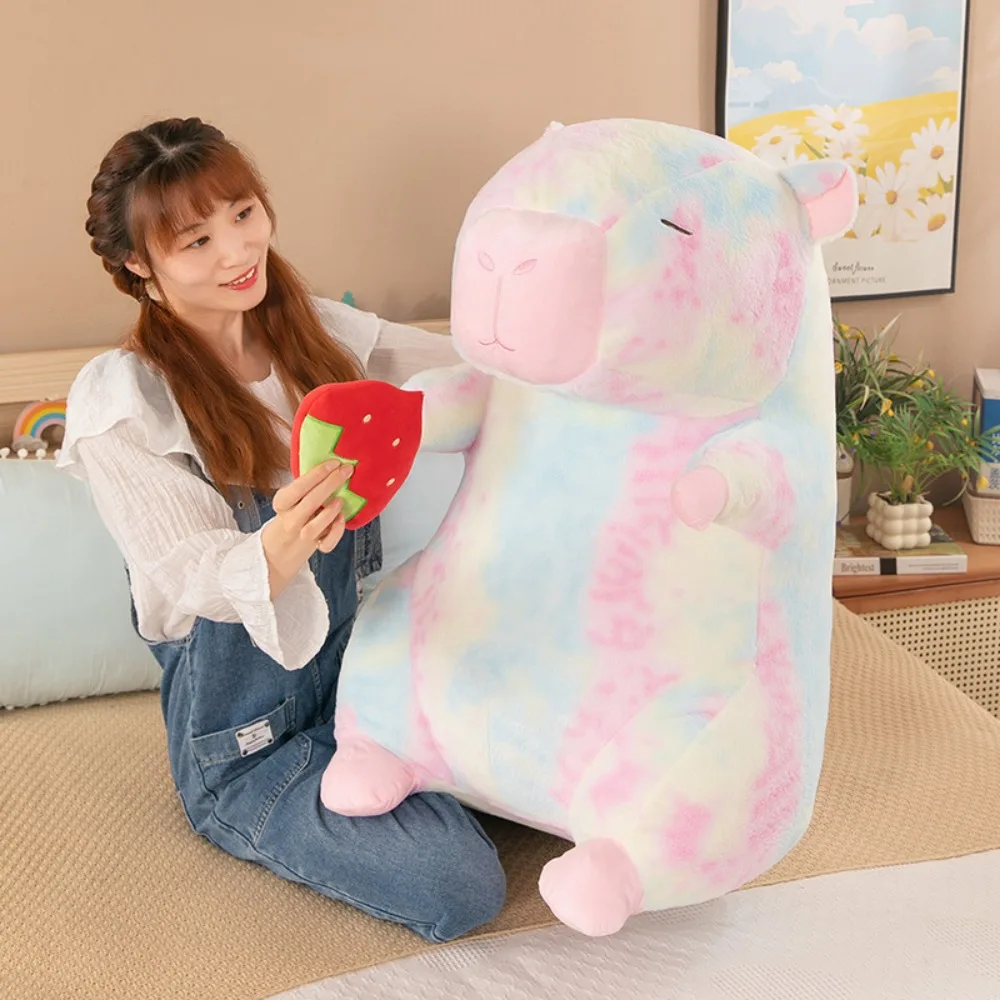 Stretching Capybara Plush Toy Gradient Color Cute Capibara Anime Fluffty Toy Cartoon Soft Capybara Plush Doll Home Decor