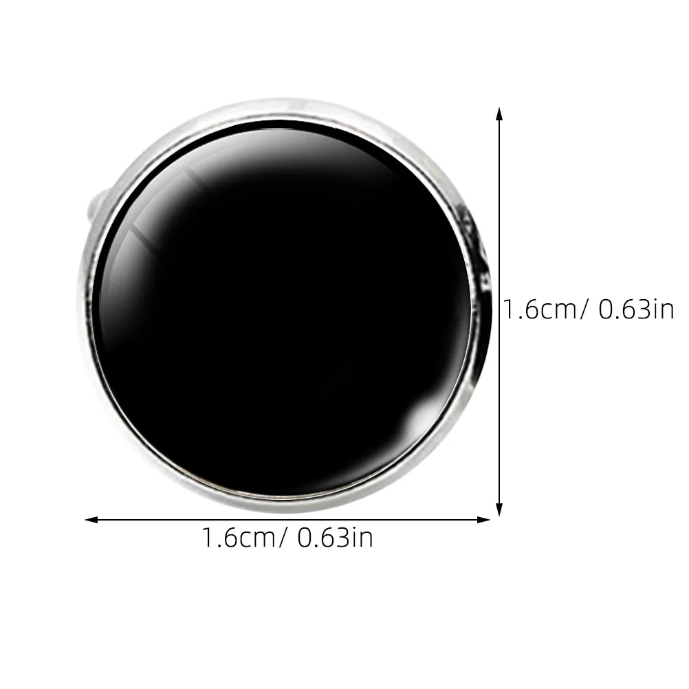 حرف P زجاجي الكفة وصلة الأكمام زر جولة مادة النحاس سطح أملس سهلة التنظيف خفيفة الوزن دائم الرجال الملابس طوق #5