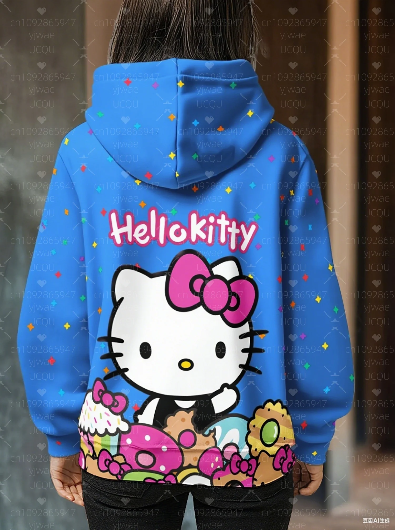 2025 المرأة ثلاثية الأبعاد الكرتون مرحبا كيتي مقنعين هوديي الشتاء النساء مقنعين في الهواء الطلق كل مباراة هوديي الإناث فتاة بلايز النساء الملابس