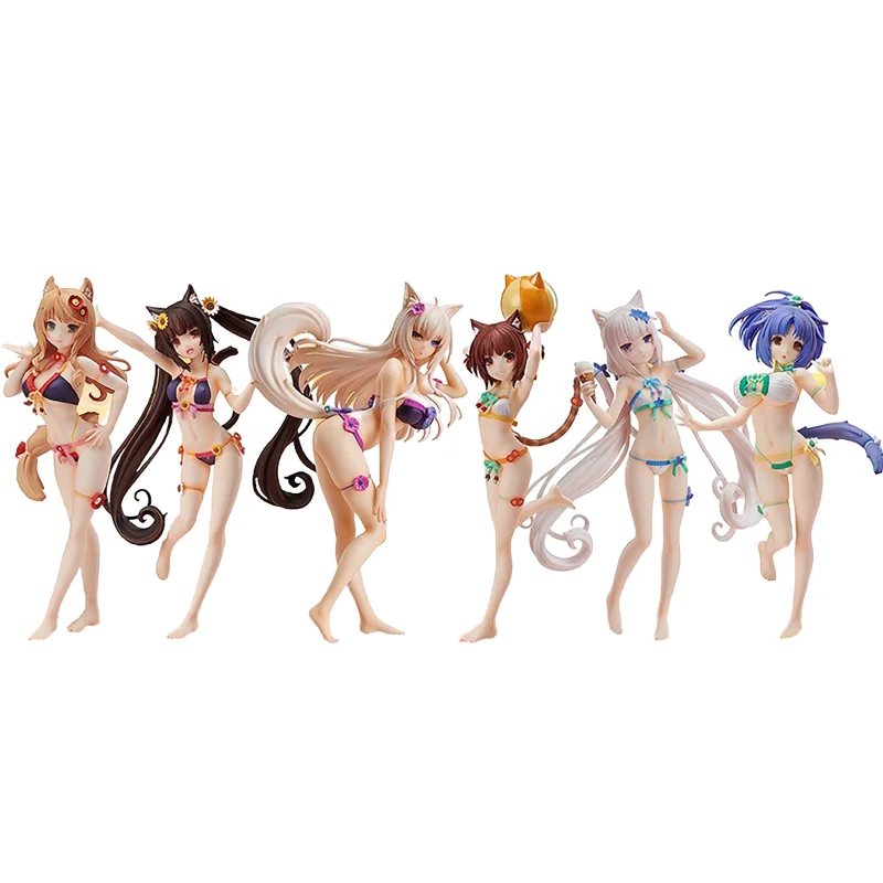 Judai Original FREEING S-style Nekopara  Chocola Vanilla Azuki Coconut Maple Cinnamon Swimsuit Cat Girls PVC Action Figure Toys