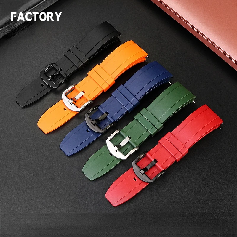 Dust-Free Watch Strap for Armani Black Warrior Ax7105/2098 Ax1326/1331/Watch Band Silicone Rubber 20mm 22mm  24mm