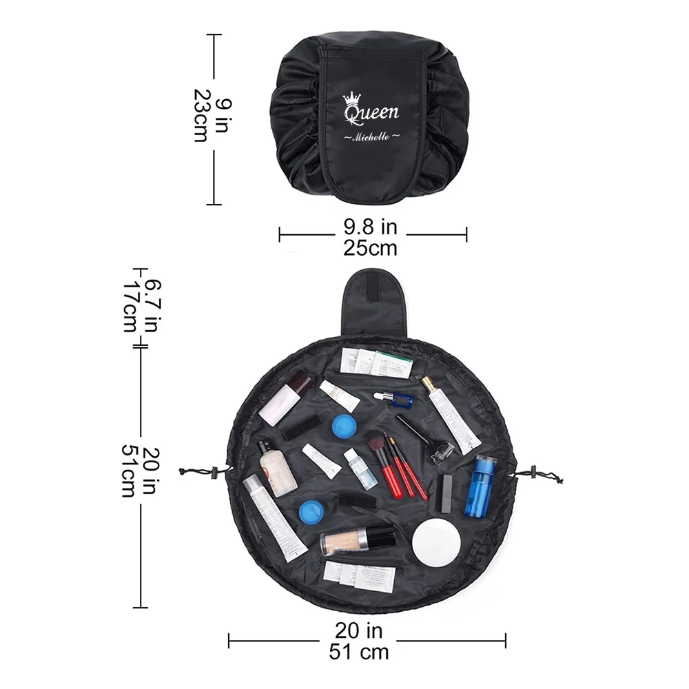 Personalized Customization Name Women's Drawstring Makeup Handbag Travel Makeup Storage Bag Handbag Drawstring Storage Bag