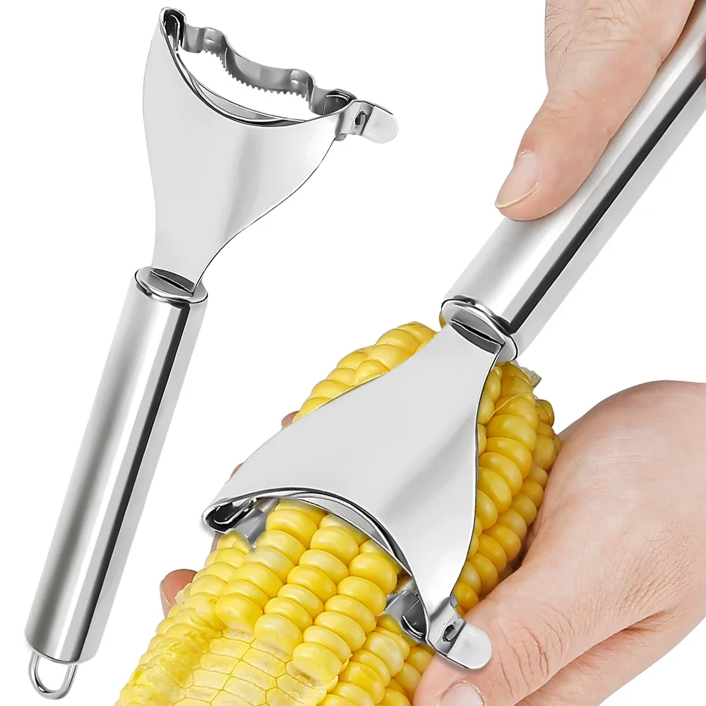 Stainless Steel Corn Peeler Serrated Corn Stripper Peelers Cob Shaver Planer Thresher Cutter Kitchen Fruit Vegetable Gadgets