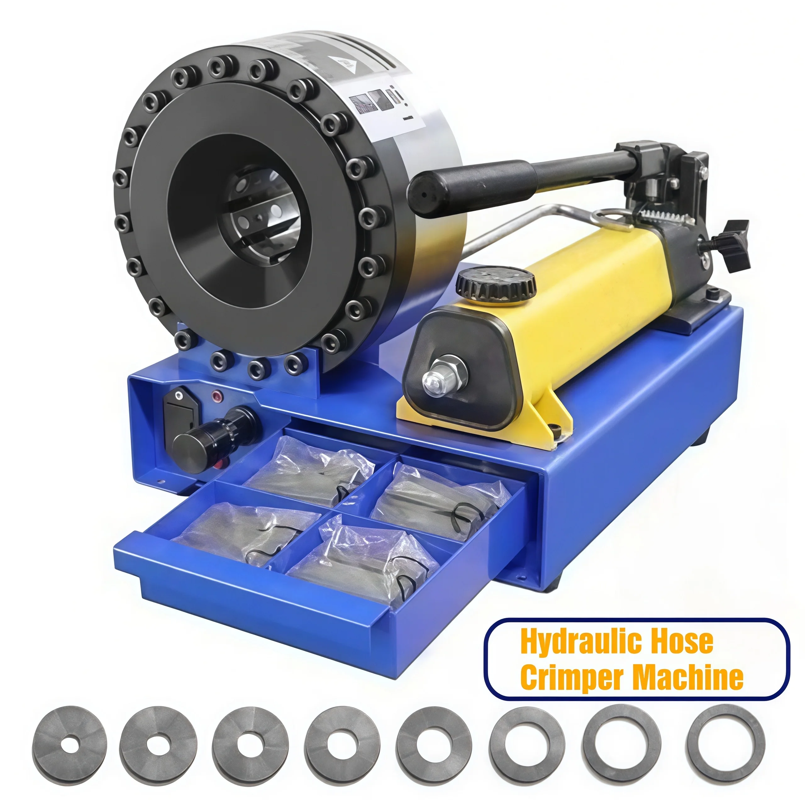 

Hydraulic Hose Crimping Machine Manual Hydraulic Oil Tube Explosion Stack Pipe Water Brake Extruding Machine with 8 Sets of Dies