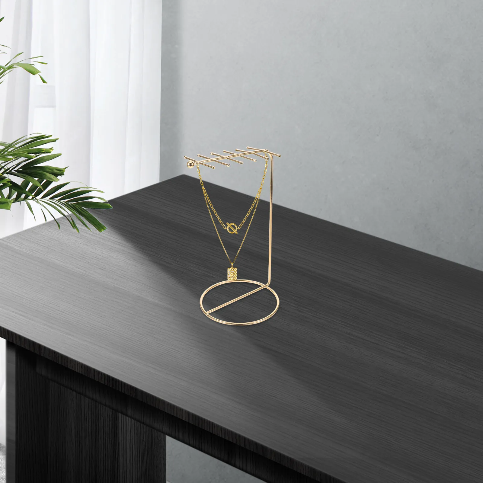 

Metal Jewelry Display Rack Sturdy Iron Necklace Holder Multi-Hook Organizer for Earrings Bracelets Keychains Jewelry Holder