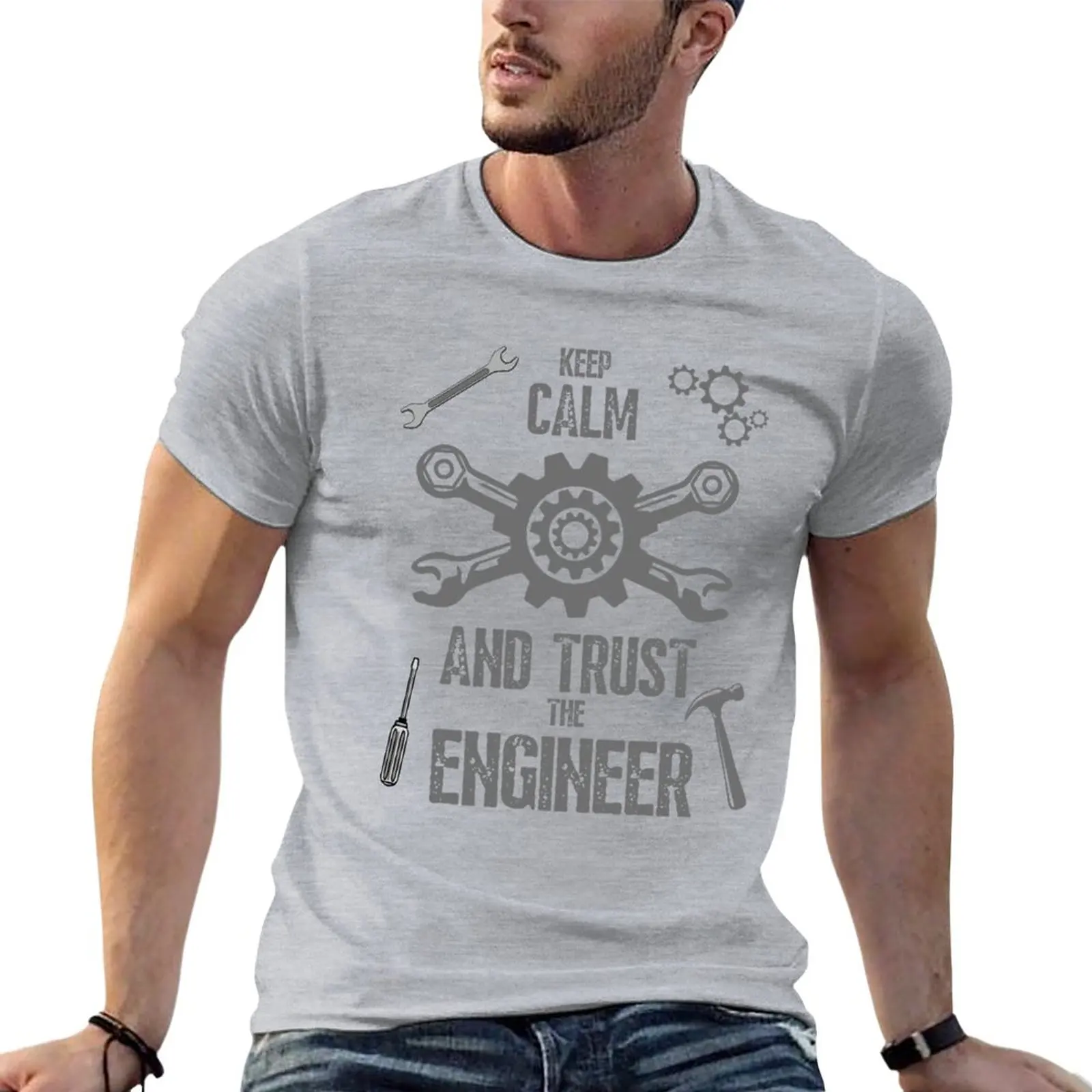 Keep Calm And Trust The Engineer T-Shirt funny t shirt anime clothes mens plain t shirts