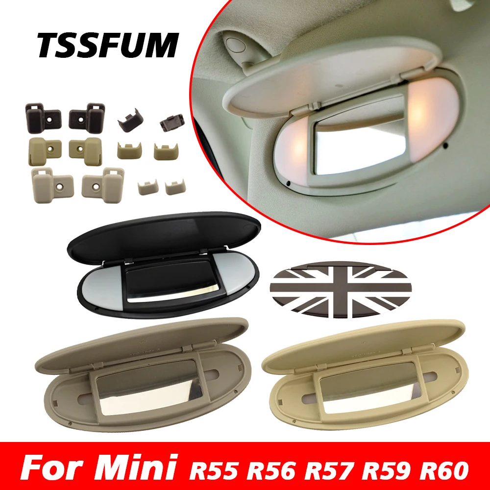 Union Jack For MINI Cooper S One D JCW R55 R56 R57 R59 R60 Car Sun Visor Sunshade Panel Housing Vanity Mirror Cover Accessories