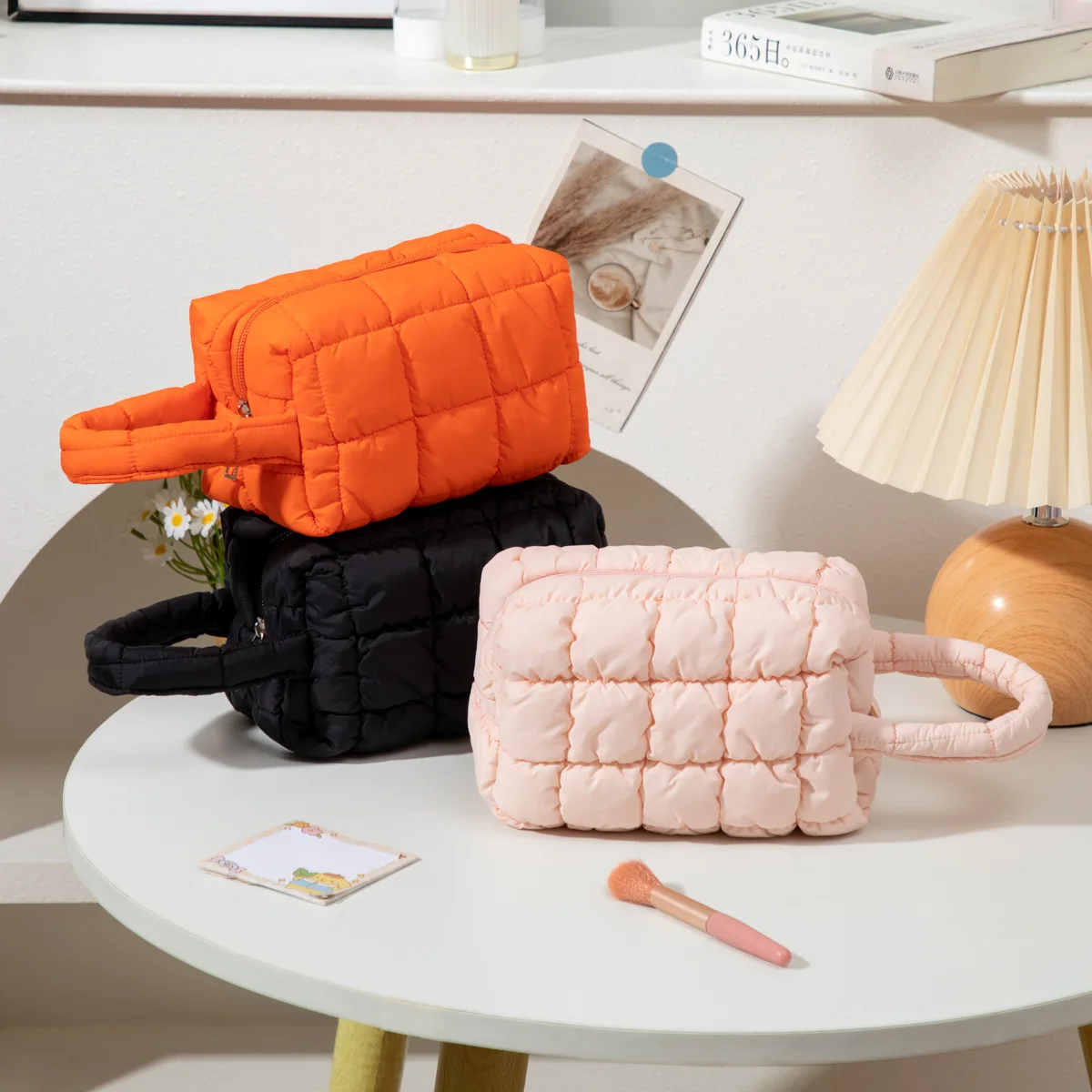 حقائب مكياج بمقبض ناعم للسفر وحقيبة تخزين مستحضرات التجميل المحمولة ومنظم مستحضرات التجميل وحقيبة أدوات الزينة وحقيبة يد لطيفة