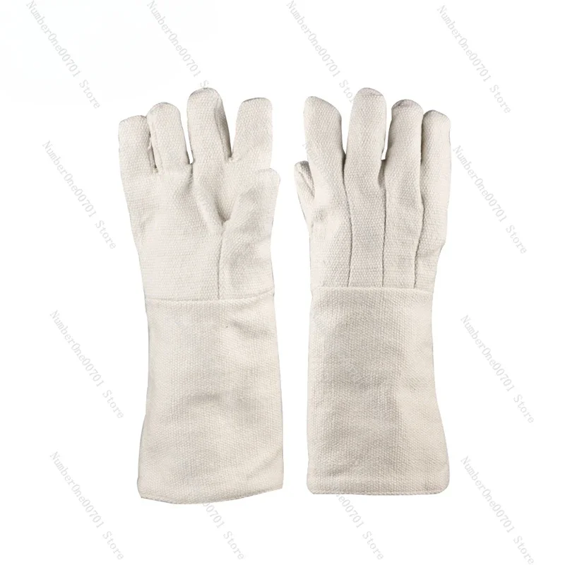 Insulation Heat-Resistant Gloves Ceramic Fiber Thickened Long Anti-Scald Resistance 1000 Degrees Safety Protection