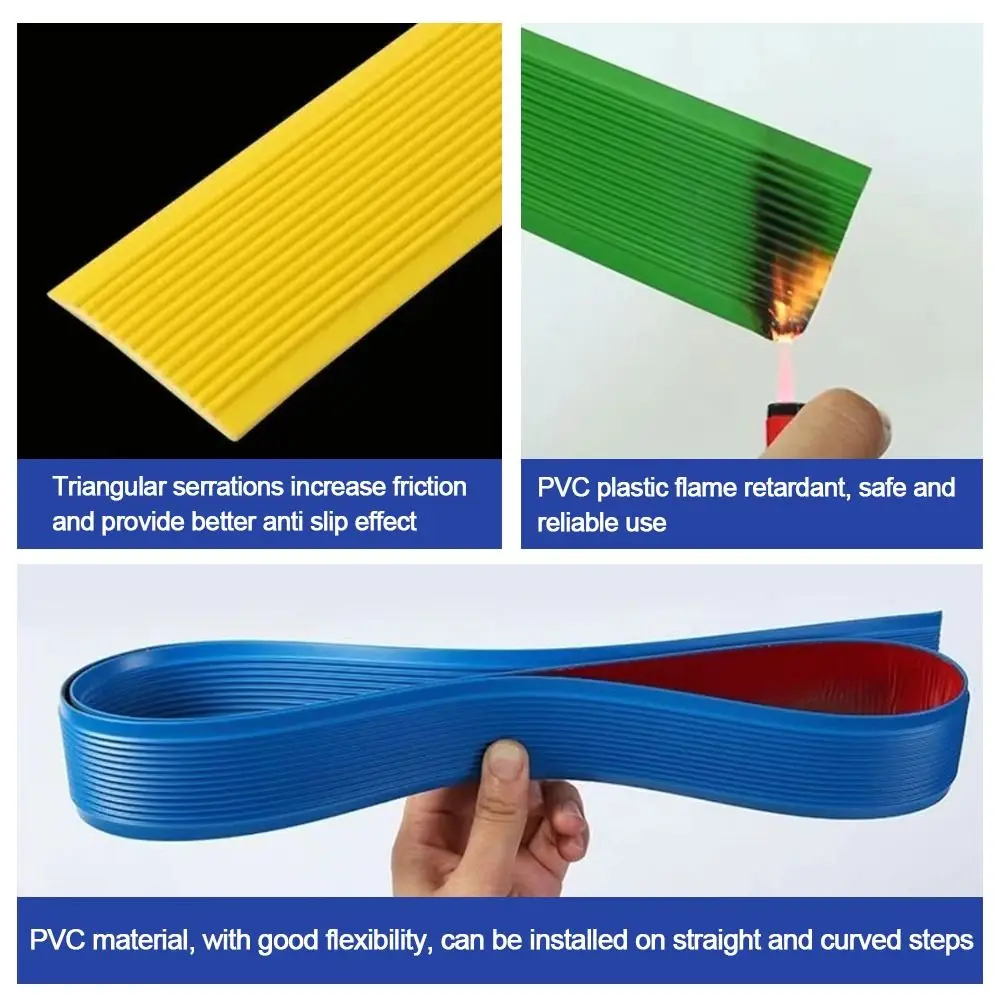 Carpet Pads Mat Self-adhesive Anti-Slip Stair Strip PVC Non Slip Stair Treads Strip Staircase Protection Kindergarten