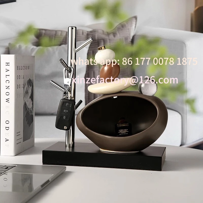 

Customizable Stone Key Holder Ornament For Entryway Key Storage, Living Room TV/Wine Cabinet Decor, Elegant Housewarming