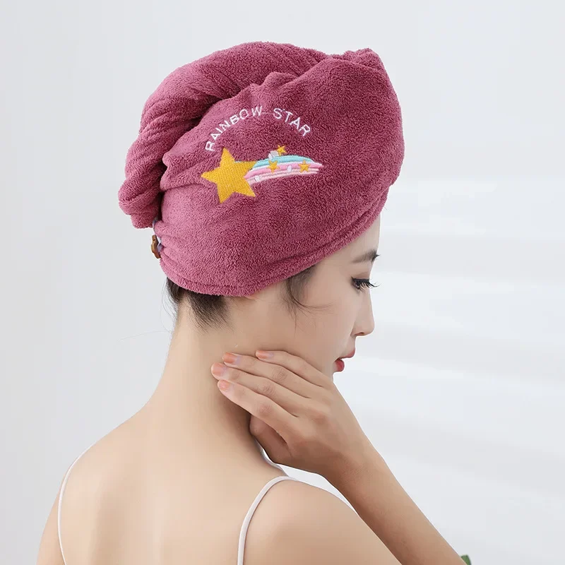 

Women Soft Microfiber Towels Shower Cap Towel Bath Hats for Women Dry Hair Cap Quick Drying Soft for Lady Turban Head Girl Towel