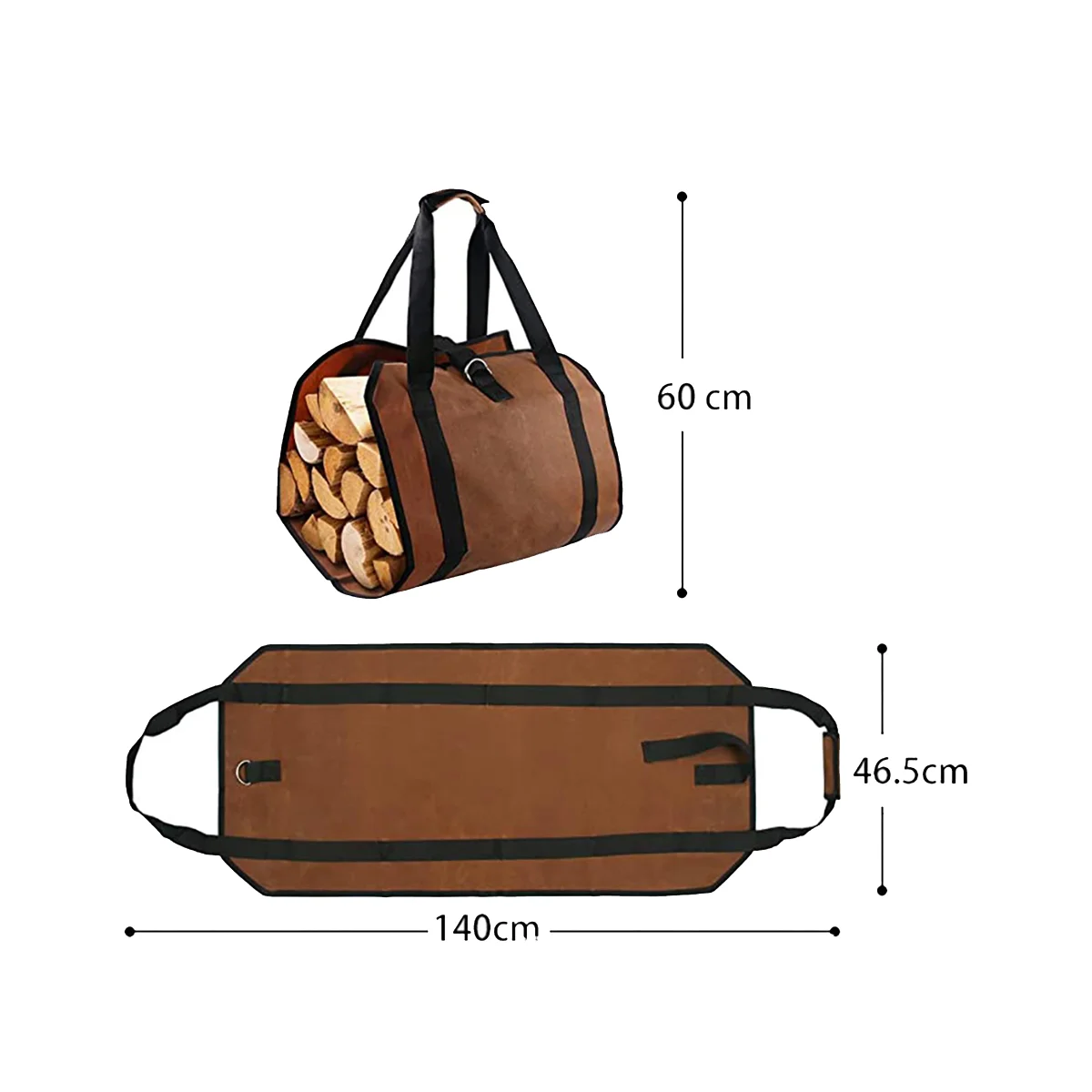 4PCS Firewood Storage Bag Portable Firewood Carrying Bag Portable Canvas Logging Bag