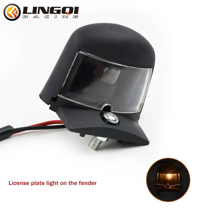 

LINGQI Motorcycle License Number Plate Light LED Rear Tail Lamp 12V Waterproof Universal for Pit Dirt Bike Motocross Off-Road