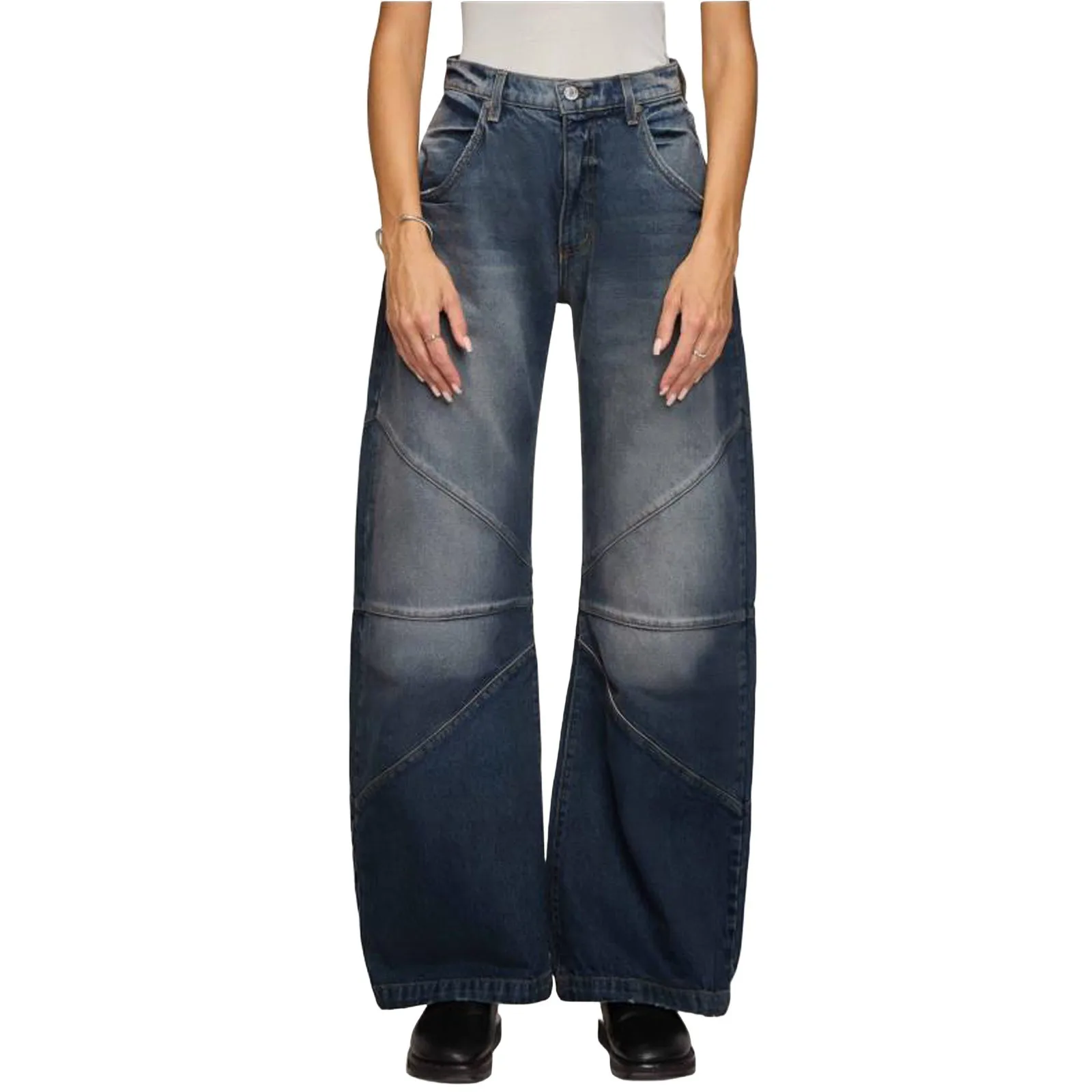 

Y2K New Harajuku Hip Hop Retro Baggy Denim Pants Fashion Highstreet Women Goth High Waist Wide Leg Jeans