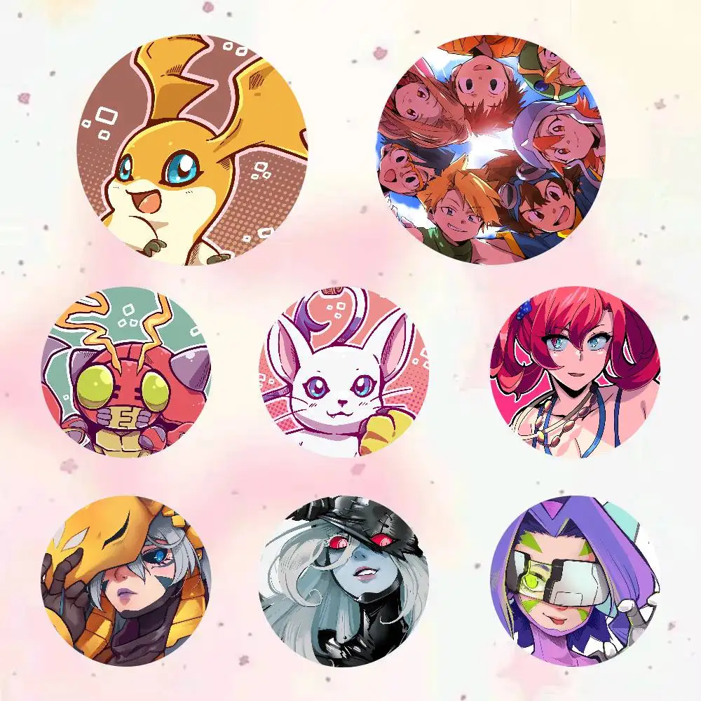 Anime Digimon Pin Fashion Jewelry Accessories Round Brooch On Backpack Fan Collection Jewelry Badge Gifts