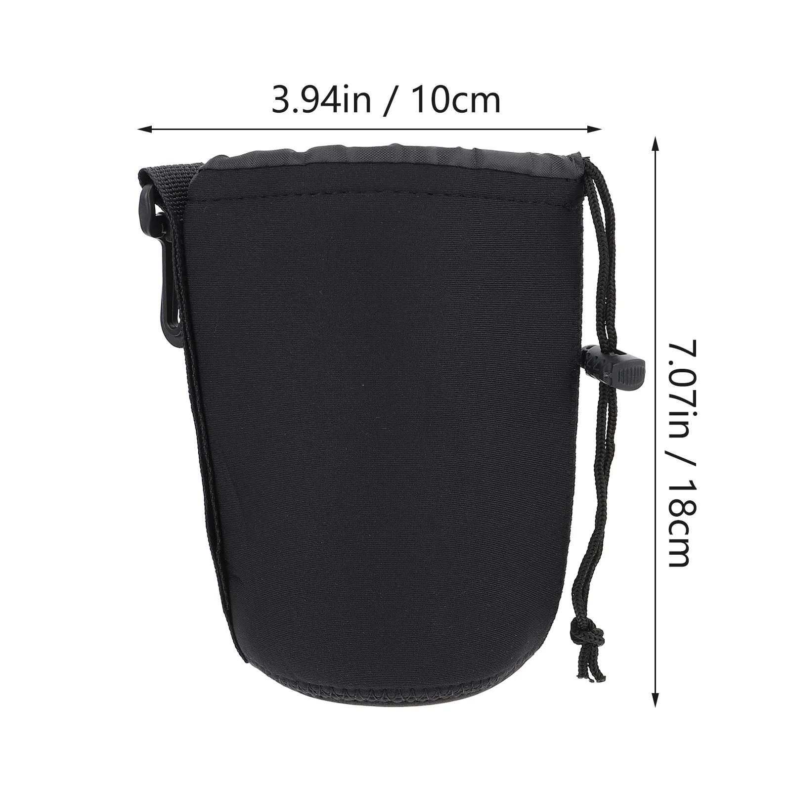 2Pcs Shockproof Neoprene Lens Pouch Adjustable Elastic Drawstring Bag for Dslr Camera Lenses Length Under 15Cm Diameter 10Cm