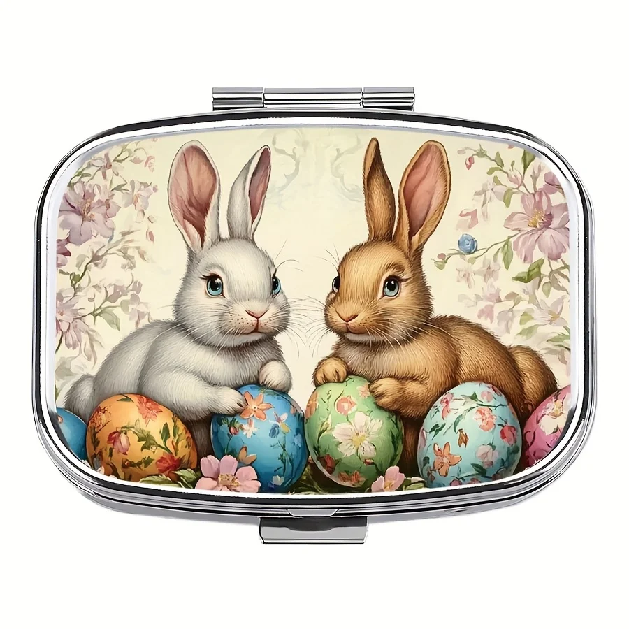 A compact pill organizer, designed for travel, suitable for both men and women, and perfect for storing vitamins and medication in a wallet. It is an excellent gift choice for Easter.