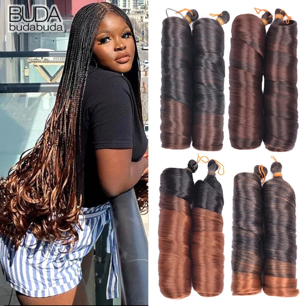 

24-дюймовые французские вьющиеся плетеные волосы, синтетические предварительно растянутые надувные плетеные волосы, свободные волнистые синтетические наращивание волос для женщин