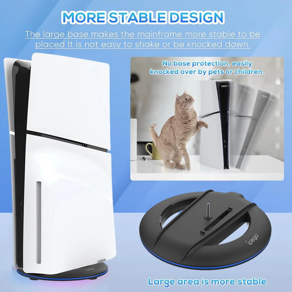Vertical Stand For PS5 Slim Console Disc And Digital Edition Anti-Slip Holder For Cooling For Playstation 5 Slim Game Console