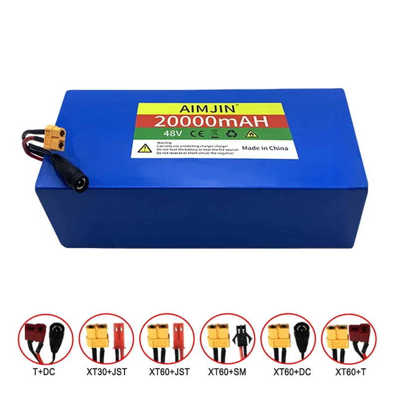 48V 20Ah 18650 Lithium Battery 54.6V 13S5P Rechargeable Battery 1500W Power Equipment, Power Tools, Backup Power Battery Pack