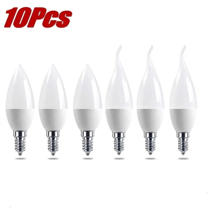 

10PCS NEW led Light bulb E14 E27 LED Lamp Indoor Warm Cold White Light 220V7W 9W LED Candle Bulb Home Decor Chandelier 220V-240V