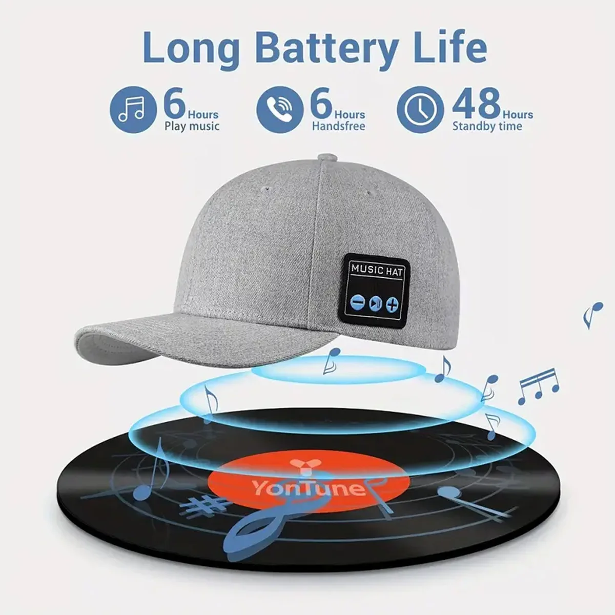 Bluetooth Sports Music Hat Headphone Dual Speaker Wireless Music Running Earphone with Mic Adjustable Baseball Cap Smart Speaker