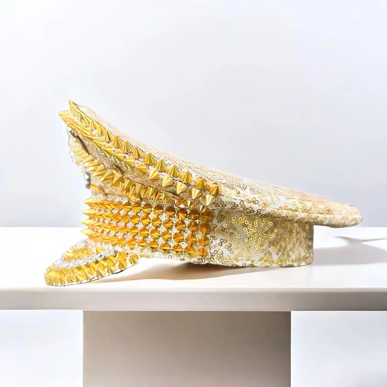 HongLuan  Halloween Costume Hat, Captain Hats Rhinestone for Burning Man Festival Woman, Cosplay Female Accessories