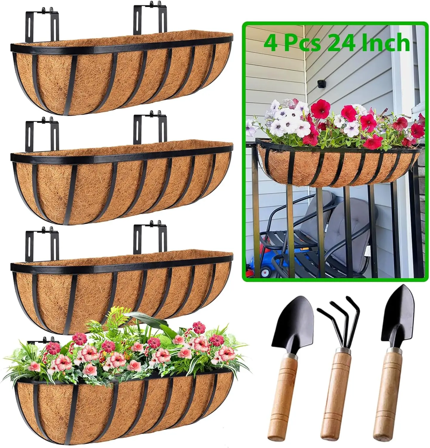 4 Pack 24 Inch Rail…