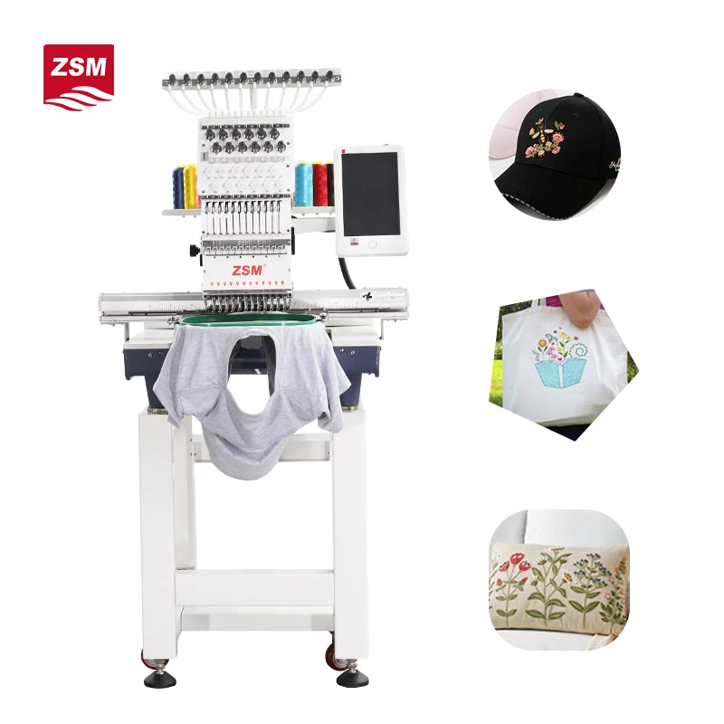 New Automatic Home Use Single Head Computerized T-shirt Embroidery Machine with High Speed Motor
