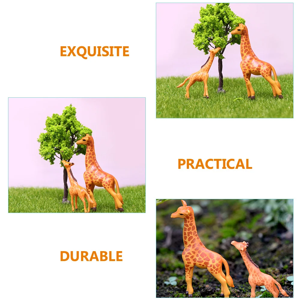 

2Pcs Resin Giraffe Decorations Delicate Compact Design for Home Garden Mini House Landscape Micro Landscape Giraffe