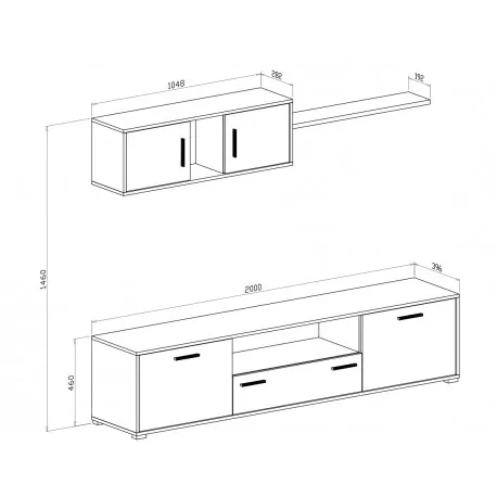 Salon composition model Dimas 200cm. Available in various colors