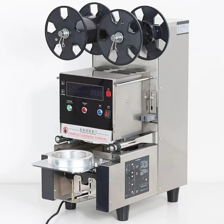 Macchina per sigillare tazze di tè Macchina per sigillare tazze di plastica per succhi di caffèBolla automatica ad alta efficienza