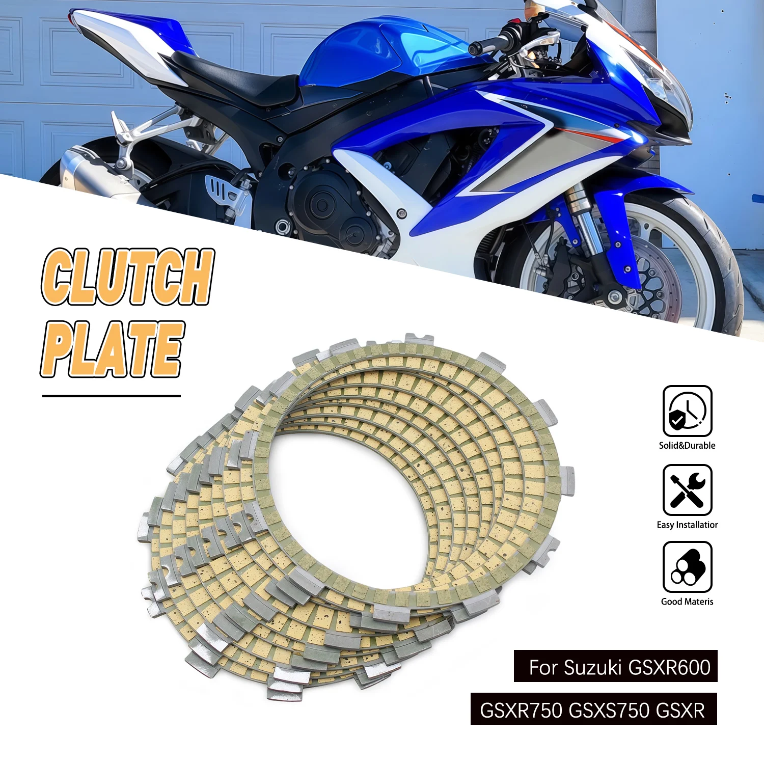

Motorcycle Friction Clutch Plates Disc For Suzuki GSXR600 2008-2021 GSXR750 2006-2021 GSXS750 2015-2020 Engine Accessories