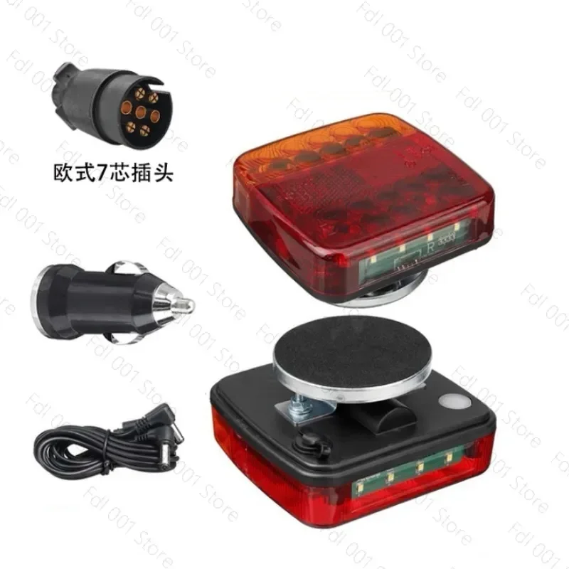 20LED Wireless Trailer Tail Light 12V-24V Rechargeable Square Signal Lamp