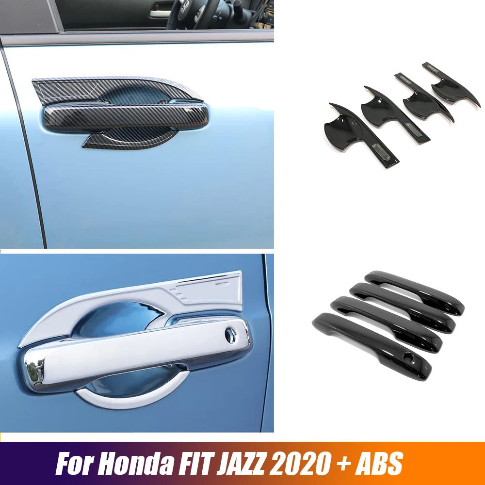 

ABS carbon For Honda Fit Jazz 2020 2021 2022 Car door protector Handle bowl Decoration cover trim car styling accessories