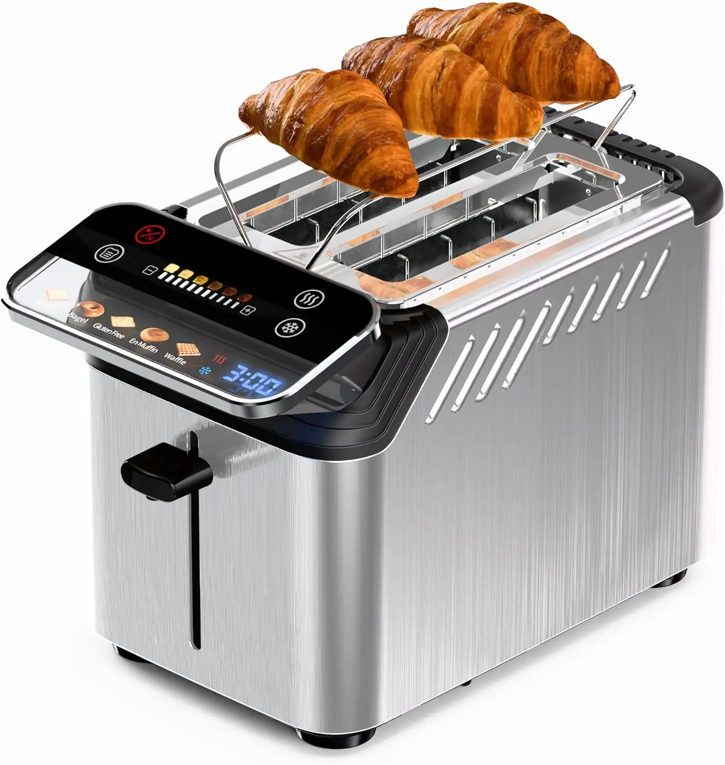 

Toaster 2 Slice, Touch Screen Toasters with Projection Display, 1.5" Wide Slot, 5 Bread Types & 11 Shade Settings, Digital Timer
