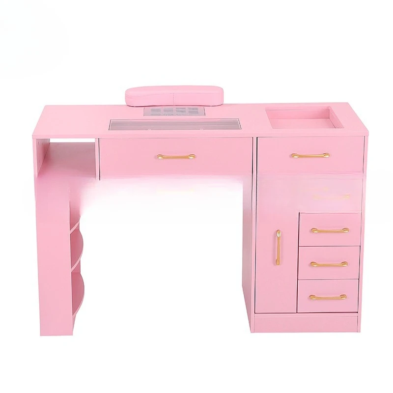 

Manicure table with vacuum cleaner Multifunctional pink manicure table